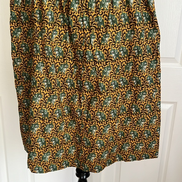 J. Crew Elephant Print Green Yellow and Black Cotton Skirt Womens Sz 16 - Picture 6 of 15